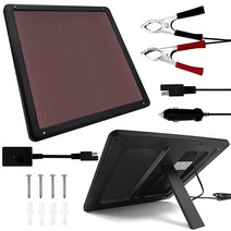 MEGSUN 7.5W 무정형 태양열 자동차 배터리 세류 충전기 키트 12볼트 배터리용 보트 RV 캠핑카 및 오토바이용 방수 휴대용 패널 유지 장치 충전 (7.5W)