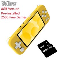 콘솔기 레트로 휴대용 게임 기 오락기 추억의오락실 가정용오락실기 고전, Yellow 8GB