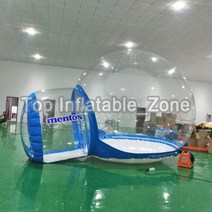 풍선 버블 하우스 3m4m5m 야외 에어 로그 캐빈 하우스 캠핑 투명 이글루 돔 클리어 버블 풍선 텐트, 5m, 두 개의 방