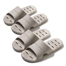 디오바스 미끄럼방지 PVC 화장실 슬리퍼 물빠짐 욕실화 실내화 남성 여성 2개 세트, 그레이L(남자)+그레이L(남자)