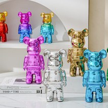 당일배송 베어브릭 곰돌이장식 28CM 35CM 50CM 대형 및 소형 피규어 집들이 개업 센스있는 선물 거실 인테리어 소품 세라믹 도자기 대형 저금통, 무광블루