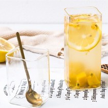 내열강화유리 네모유리컵 400ML, 400ml 네모컵 1개