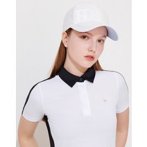 헤지스골프 WONDER PRICE 엔트리 언발란스 로고 육쪽캡, 화이트