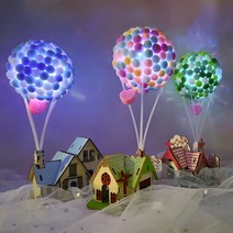 하루클래스 DIY 뿅뿅이 미니어처 하우스 만들기 LED 열기구 키트, 그린