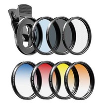 Apexel 52mm 필터 렌즈 키트(그라데이션 렌즈-레드 오렌지 옐로우 블루 CPL ND32 스타 렌즈-6 포인트) 스마트폰 카메라 캐논 니콘 소니 올림푸스용