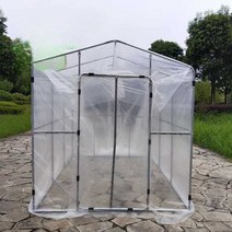 비닐하우스 온실 미니 옥상 다육이 채소 조립식, 폭2.4 길이2.6 높이 .15미터(비닐포함)