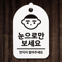 표지판 푯말 간판 표찰_눈으로만 보세요_화이트, 화이트