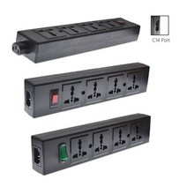 확장 전원 스트립 블랙 250V 10A 4 잭 다기능 범용 어댑터 콘센트 PDU 배선 보드 변환기, 01 Black_03 C14 green light