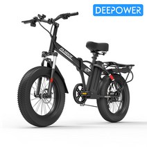DEEPOWER 1000W 접이식 전기자전거 20인치 12.8AH 팻바이크 mtb 산악전기자전거, 블랙