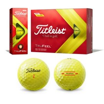 타이틀리스트 골프공 TRUFEEL 1팩(12개) 2피스 2022 아울렛 타일러리스트, 2.옐로우