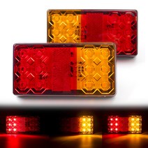 12V 24V LED 후면 정지 경고 테일 라이트 미등 브레이크 턴 시그널 램프 자동차 트럭 트레일러 캐러밴 보, 한개옵션0