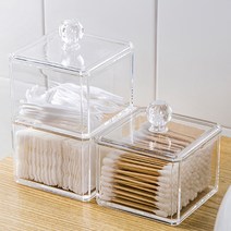 화장솜 케이스 투명 2단 면봉 치실 네일솜 머리끈 보관