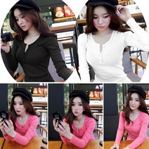 (니양몰) 여자 가을 옷 봄 여성 기본 긴팔티 골지 무지 솔리드 가을 겨울 봄 티셔츠
