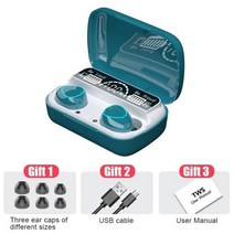 게임 가상현실 VR V5.1 F9 Tws 무선 헤드폰 M10 블루투스 이어폰 스포츠 방수 헤드셋 HiFI 스테레오 이어, 03 m10-Green