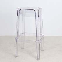 화장대의자 디자인의자 앤트체어 세스카체어 세븐체어 카르텔의자 북유럽 투명 아크릴 스툴 크리스탈 하이 풋 바 의자 두꺼운, 75cm 투명 색상