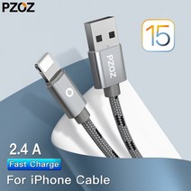 PZOZ USB 케이블 아이폰 충전기 고속 케이블 아이폰 13 미니 12 11 프로 맥스 X Xs Xr 7 8 플러스 SE 아이패드 에어 10.2 미니 4 5 6|usb ca, 1개, sliver, CHINA