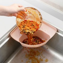 예홈 싱크대 음식물 쓰레기통 거름망 쓰레기 처리기 휴지통, 1개, 핑크