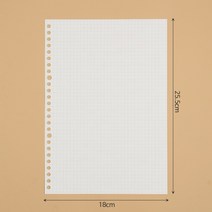 26공 바인더 노트 속지 60매 B5 모눈 그리드 리필속지, 상세페이지 참조, 상세페이지 참조