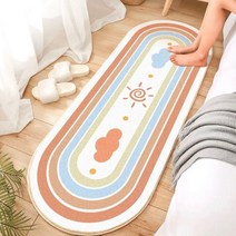 타원형 거실 카펫 귀여운 모피 침실 키즈 텐트 홈 장식 깔개 소프트 미끄럼 방지 흡수성 베이비 플로어 매트, 60x200cm 2XL, 15 A16