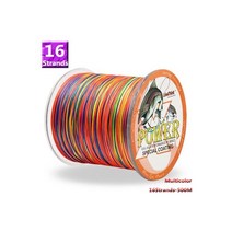 파워 낚시 와이어 16 가닥 꼰 물고기 라인 300m 500m 1000m 1500m 초강력 일본 멀티필라멘트 멀티 컬러 PE 브레이드 라인, 4.0-0.32mm-80lb, 간선, 16 strands 500m