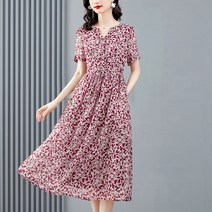 꽃 여름 시원한 소재 원피스 팔뚝가리는 50대 60대 40대 코디 엄마옷 중년 여성 날씬해보이는 정장