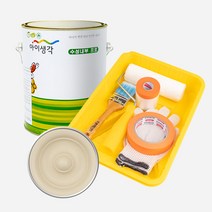 삼화페인트 아이생각 친환경 수성내부프로 4L + 도구세트, 카페라떼