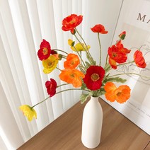 부카즈 양귀비 - 조화 인테리어 실크플라워, 레드