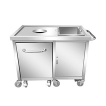 잔반 처리대 업소용 잔반통 음식물 수거대 급식 퇴식구, 이동식 700X700X800