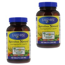 Earthrise 스피루리나 내츄럴 500 mg 180 정 2통