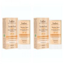 Babo Botanicals Sunscreen 바보 보타니컬 SPF 50 틴트 페이스 미네랄 썬스크린 스틱 0.6oz(17g) 2팩