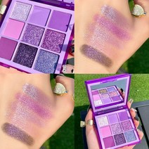 Pealy 아이섀도우 팔레트 9색 아이섀도 청색 불루 보라색 3색