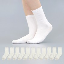 싹스윕 여성 데일리 골지 중목 양말 12켤레