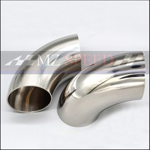 자동차부품 51mm 60mm OD 위생 버트 용접 90 도 엘보 벤드 파이프 304 스테인레스 스틸 자동차 배기 머플러, 09 25mm