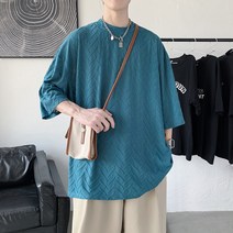 티셔츠상의 여름 타입 인싸템 반팔 라운드 남자 와이드 루즈핏 캐쥬얼 눈길을 끄는 트렌드 A106 4995566879