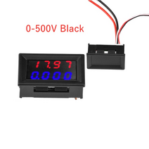 검전기 누설잔류계 월선경보기 검정기 전기테스터 dc 100v 200v 500v 10a 디지털 전압계 전류계 blue red 0-500v voltage meter auto, 0-500v 블랙