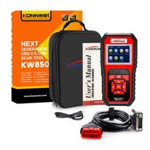 KONNWEI KW850 전체 OBD2 자동차 진단 도구 OBD 2 자동 스캐너 검사 엔진 O2 센서 배터리 테스트 OBDII 코드 리더 PK CR3008, Red KW850