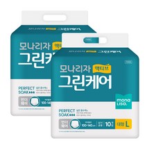 모나리자 액티브 그린케어 언더웨어 성인기저귀 대형, 2팩, 10매입