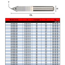 초음파 커터 커팅기 1pc 3.175 4 6 mm 알루미늄 조각 비트 V Shap 팁 엔드 밀 CNC 라우터 텅스텐 카바이드, 03 H 4mm_05 VS-A20-T05