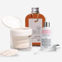 코아코스 핫 썸머 시카 진정 패드 세트 / 병풀 추출물 200ml + 코아코스 트리플 하 세럼 100ml + 크로셀 패드 100매