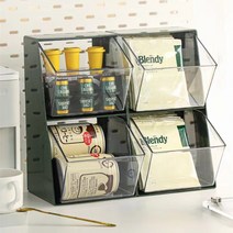 엣지랩 다용도 소품 티백 커피캡슐 2단 보관 정리함 수납함, 그린