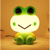 귀여운 동물 캐릭터 LED 조명 무드등, 녹색 큰 눈 개구리