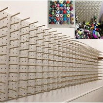 벽걸이 실패꽂이 미싱실 실패 실 걸이 정리대 미싱 공방 정리 수납 타공판, 화이트 605 x 290mm(막대50개)