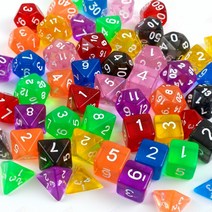 다면체 주사위 7종 세트 멀티 게임 다이스 보드 교구 역할 학습 놀이 숫자 육각, F_보라