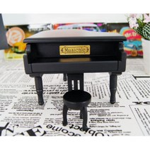 수동 태엽 내츄럴 투명 피아노 오르골 자동오르골, 블랙