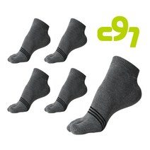 남성 면100 땀흡수가 빠른 기능성 사계절 가로세줄 발가락양말 단목_5켤레