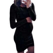 만삭사진 원피스 임산부 드레스 임신 가을 긴 소매 Bodycon 캐주얼 어머니 만삭촬영