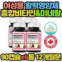 캐나다 수입 여성 종합비타민 우먼 멀티 영양제 x4통 임산부 임신 초기 중기 아내 와이프 선생님 선물