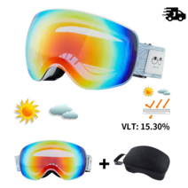 벡터 키즈 스키 고글 더블 레이어 UV400, 기본, 은
