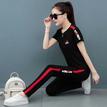 SJW 여름 트레이닝세트 순면 반팔티 허리밴딩 팬츠 바지 투피스 엄마 중년여성 빅사이즈 M~5XL