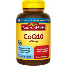 Nature Made CoQ10 네이처메이드 코큐텐 코엔자임 큐텐 400mg 소프트젤 90정, 1, 1개